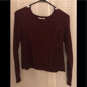 Cropped knit sweatshirt!